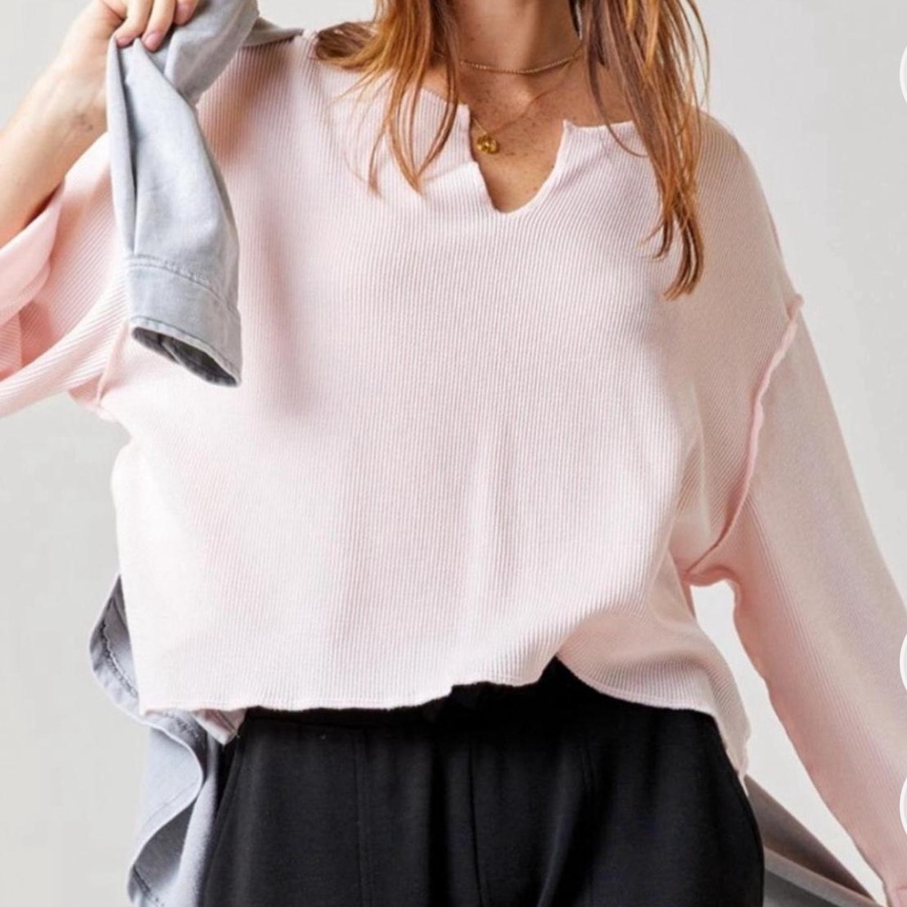 francesca’s pink long sleeve top